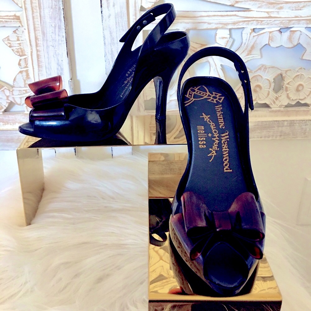 Vivienne Westwood Anglomania Melissa Heels. Black with Brown Bow. Size 7. EUC!